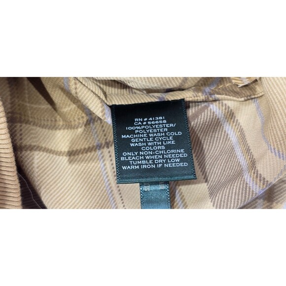 Ralph Lauren Womens Wrap Top Brown Plaid 2 Piece Set Beige Tank Plus Size 2X - Picture 9 of 13